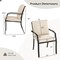 Black Patio Bistro Armchairs Set of 2 Stackable with Cushions Beige